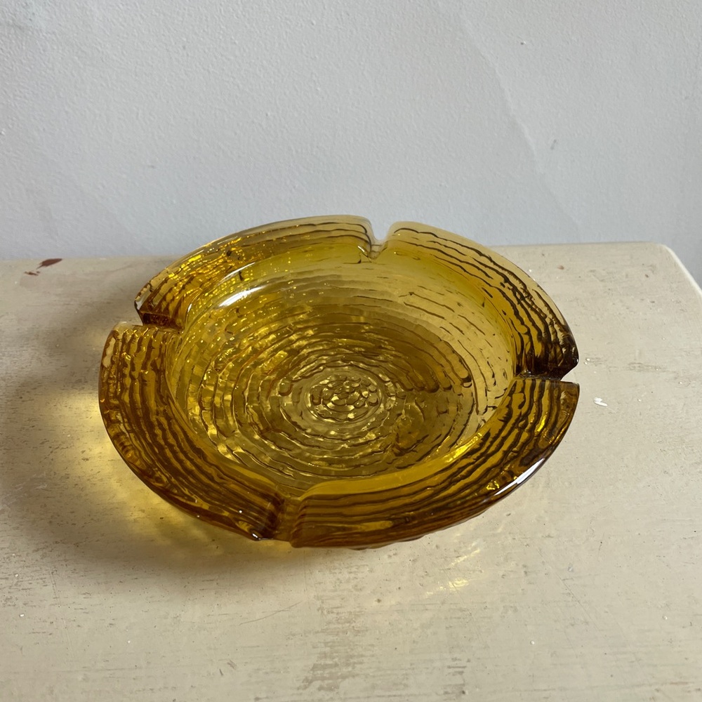 Vintage MCM Glass Ashtray